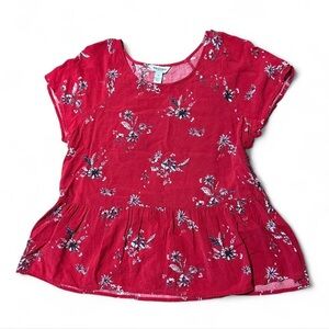 Arizona Jean Co Floral BabyDoll Top Size M